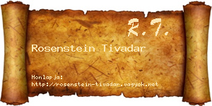 Rosenstein Tivadar névjegykártya