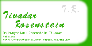 tivadar rosenstein business card